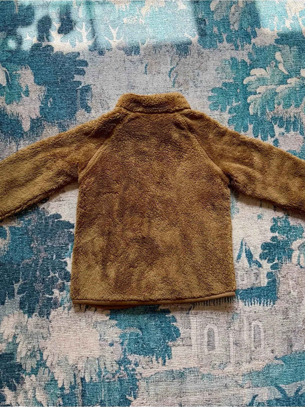 H&M Teddy Fleece Collared Zip Up Jacket in Brown - 3T